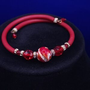 Elegant Red Beaded Bracelet